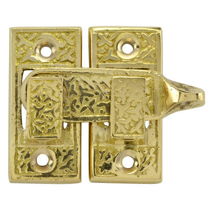 Copper Mountain Hardware Solid Brass Rice Pattern Cabinet Latch (Polished Brass Finish)