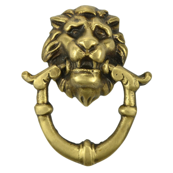 COPPER MOUNTAIN HARDWARE 2 4/5 Inch Solid Brass Baroque / Rococo Lion Drop Pull (Antique Brass Finish)