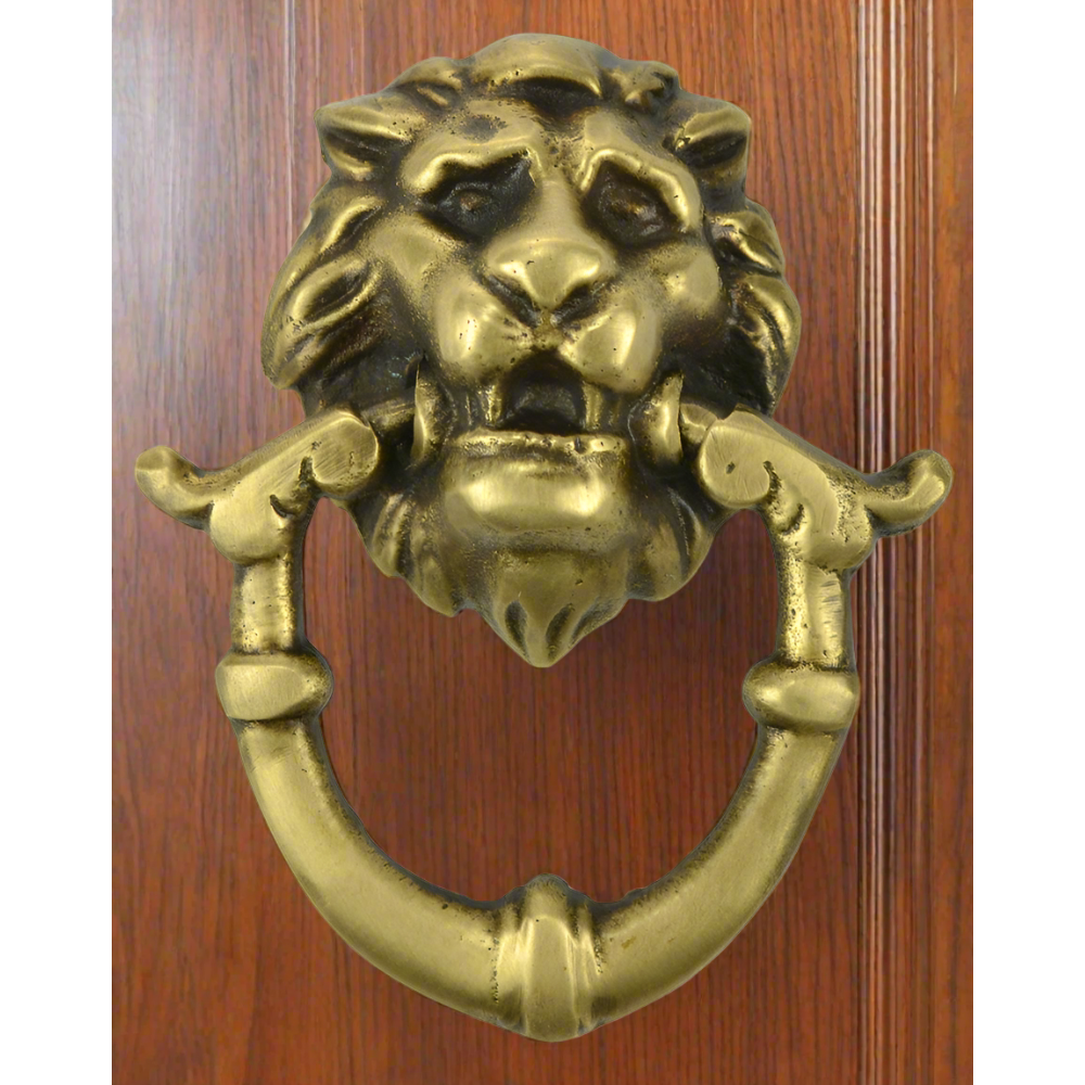 COPPER MOUNTAIN HARDWARE 2 4/5 Inch Solid Brass Baroque / Rococo Lion Drop Pull (Antique Brass Finish)