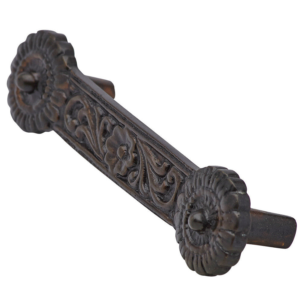 COPPER MOUNTAIN HARDWARE 4 1/4 Inch Overall (3 3/8 Inch c-c) Solid Brass Unique Circle Pull Handle (Oil Rubbed Bronze Finish)