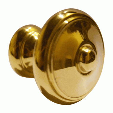 COPPER MOUNTAIN HARDWARE 1 1/4 Inch Colonial Button Knob (Polished Brass Finish)