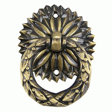 COPPER MOUNTAIN HARDWARE 2 Inch Solid Brass Radiant Leaves Drawer Ring Pull (Antique Brass)