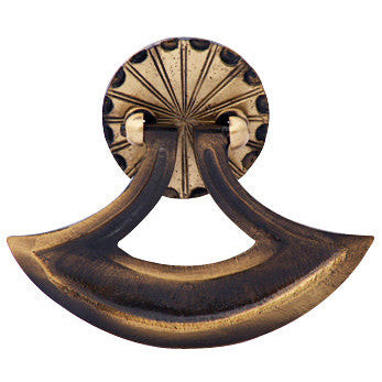 COPPER MOUNTAIN HARDWARE 4 Inch Solid Brass Curved Drop Pull (Antique Brass Finish)