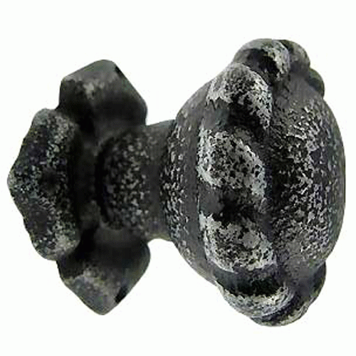 COPPER MOUNTAIN HARDWARE 1 3/8 Inch Wrought Iron Rosette Knob & Back Plate (Black Iron)