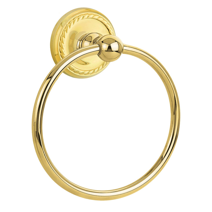 EMTEK 6 7/8 Inch Traditional Brass Towel Ring (Several Finishes Available)