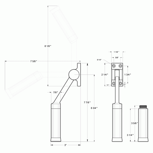 7 Inch Solid Brass Kickdown Door Holder (Brushed Nickel Finish) DELTANA