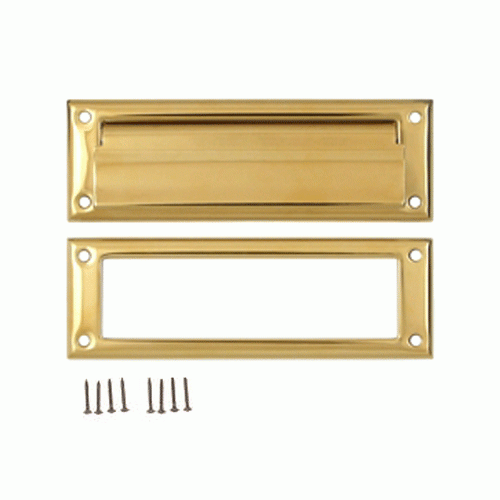 DELTANA 8 7/8 Inch Brass Mail & Letter Flap Slot (Lifetime Polished Brass Finish)