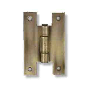 COPPER MOUNTAIN HARDWARE 2 1/2 Inch Metal Hinges: Pair of Antique Brass Metal Hinges - H Type (Flush Finish)