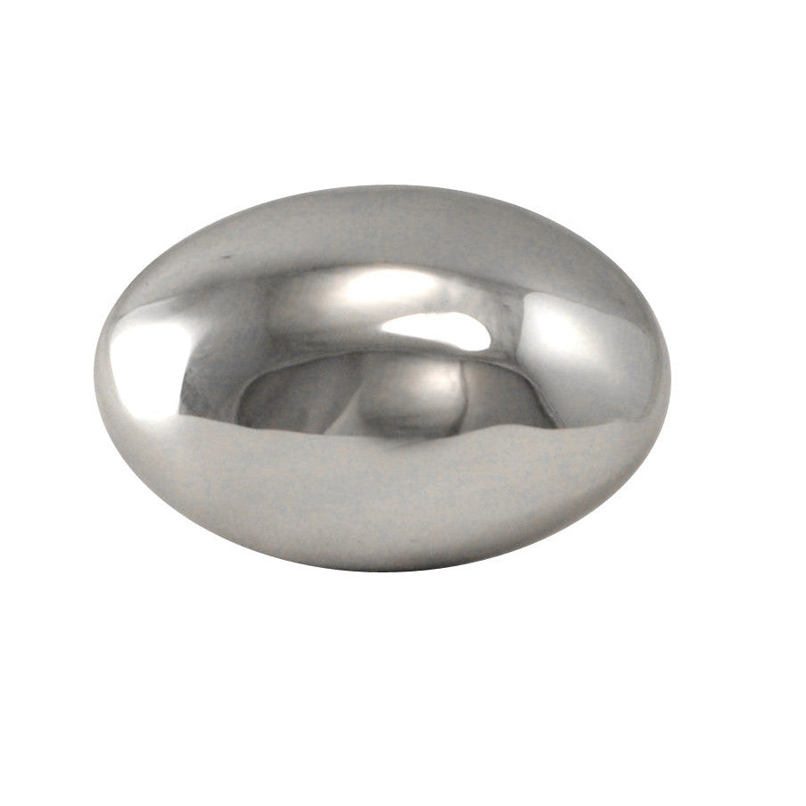 COPPER MOUNTAIN HARDWARE 1 1/2 Inch Heavy Traditional Solid Brass Egg Cabinet Knob (Polished Chrome Finish)