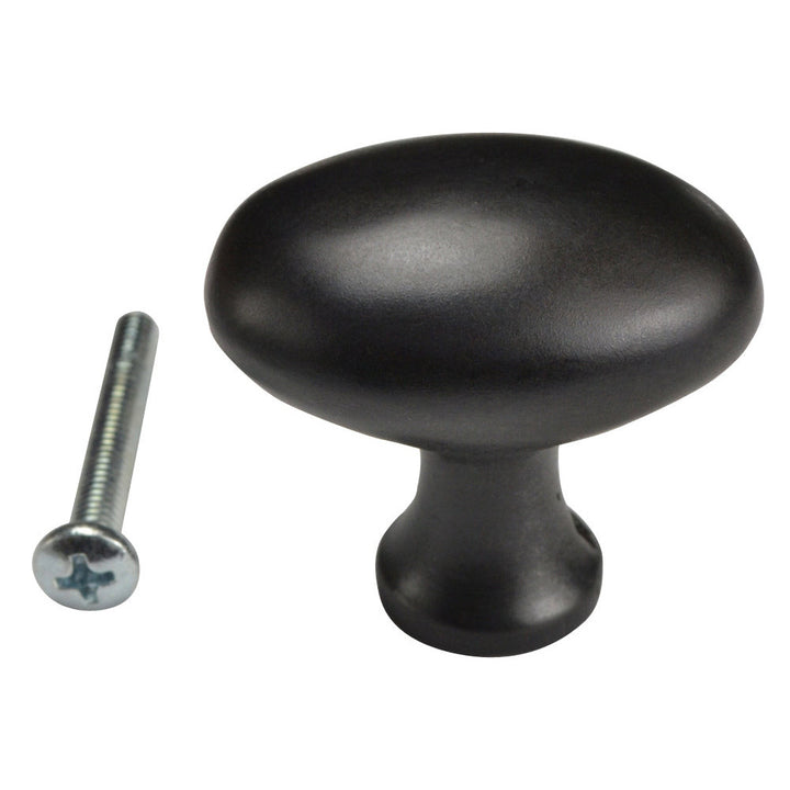 COPPER MOUNTAIN HARDWARE 1 1/2 Inch Heavy Traditional Solid Brass Egg Cabinet Knob (Oil Rubbed Bronze Finish)