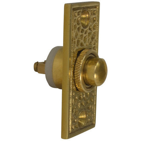 Craftsman Style Door Bell In Solid Brass (Polished Brass Finish) COPPER MOUNTAIN HARDWARE