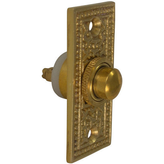 Solid Brass Rice Pattern Door Bell (Polished Brass Finish) COPPER MOUNTAIN HARDWARE