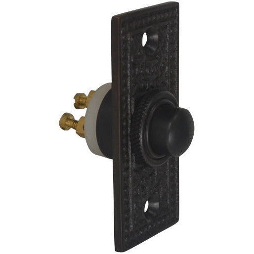 Solid Brass Rice Pattern Door Bell (Oil Rubbed Bronze Finish) COPPER MOUNTAIN HARDWARE