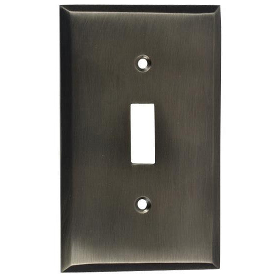 DELTANA 4 1/2 Inch Solid Brass Traditional Switch Plate (Antique Nickel)