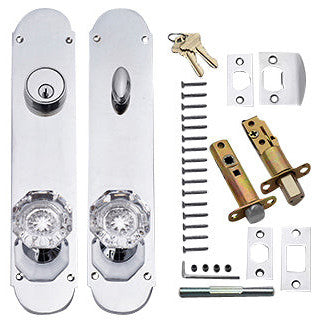 COPPER MOUNTAIN HARDWARE Traditional Oval Deadbolt Entryway Set (Polished Chrome Finish)