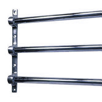 COPPER MOUNTAIN HARDWARE 36 Inch Solid Brass Triple Push Bar (Polished Chrome Finish)