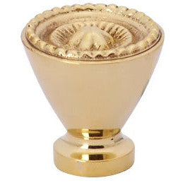 COPPER MOUNTAIN HARDWARE 1 1/4 Inch Solid Brass Beaded Star Round Knob (Polished Brass Finish)