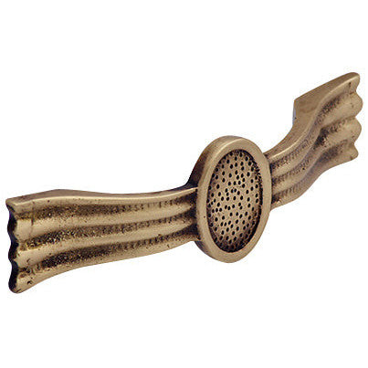 COPPER MOUNTAIN HARDWARE 4 3/8 Inch Overall (3 1/4 Inch c-c) Solid Brass Hand Hammered Style Pull (Antique Brass Finish)