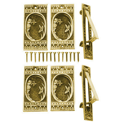 COPPER MOUNTAIN HARDWARE Broken Leaf Double Pocket Passage Style Door Set (Polished Brass)