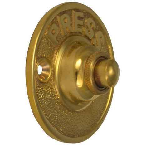 COPPER MOUNTAIN HARDWARE Classic American PRESS Doorbell Push Button (Polished Brass Finish)