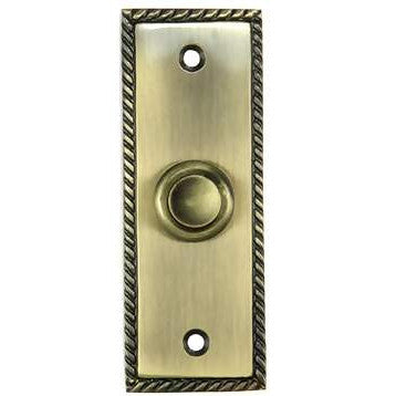 DELTANA 3 1/3 Inch Solid Brass Doorbell Button (Antique Brass Finish)