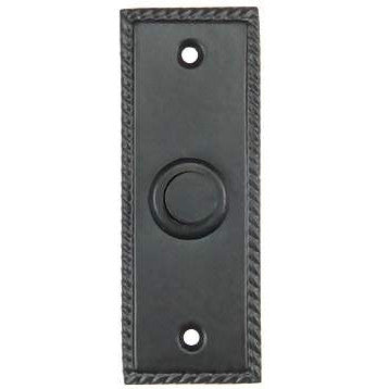 DELTANA 3 1/3 Inch Solid Brass Doorbell Button (Flat Black Finish)