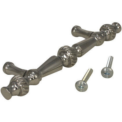 5 Inch Overall (3 Inch c.c.) Solid Brass Georgian Roped Style Pull (Polished Chrome Finish) COPPER MOUNTAIN HARDWARE