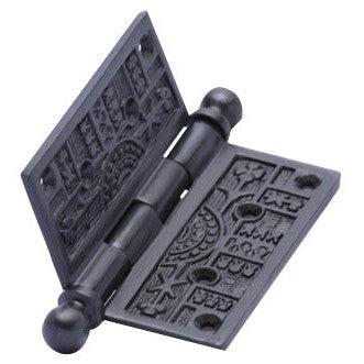 3 1/2 x 3 1/2 Inch Ball Tipped Victorian Solid Brass Hinge