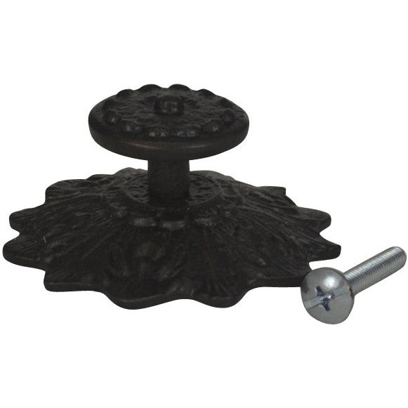 COPPER MOUNTAIN HARDWARE 2 2/5 Inch Solid Brass Victorian Sunflower Knob (Oil Rubbed Bronze Finish)