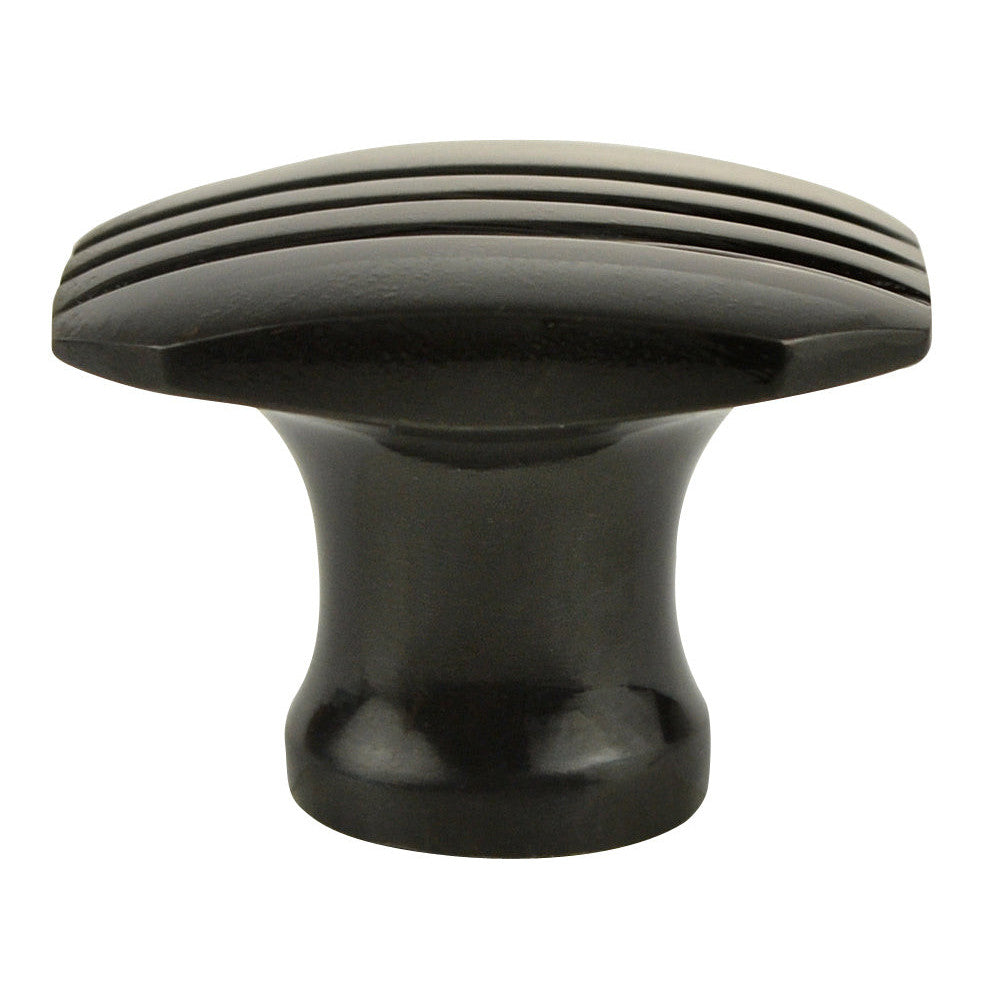 1 1/10 Inch Solid Brass Art Deco Style Lined Knob (Oil Rubbed Bronze Finish) COPPER MOUNTAIN HARDWARE