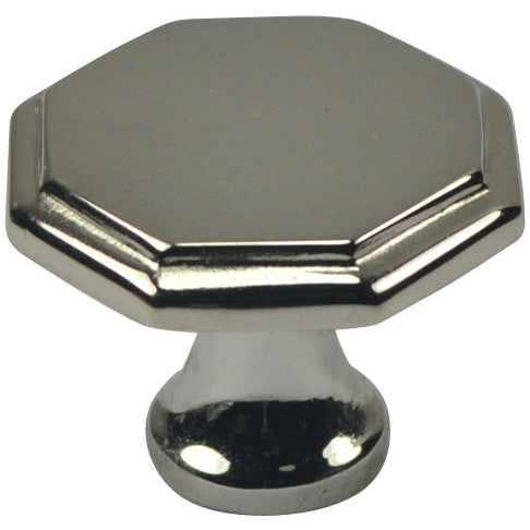 COPPER MOUNTAIN HARDWARE 1 5/8 Inch Solid Brass Octagonal Cabinet Knob (Polished Chrome Finish)