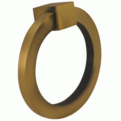 COPPER MOUNTAIN HARDWARE 2 Inch Mission Style Solid Brass Drawer Ring Pull Hand Wrought (Antique Brass)