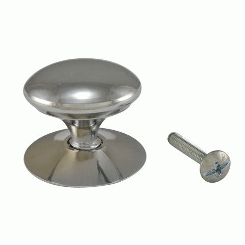 COPPER MOUNTAIN HARDWARE 1 1/2 Inch Solid Brass Traditional Round Knob (Polished Chrome Finish)