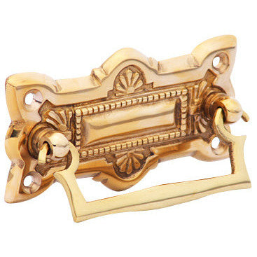 COPPER MOUNTAIN HARDWARE 3 3/4 Inch Art Deco Solid Brass Drawer Pull (Polished Brass Finish)