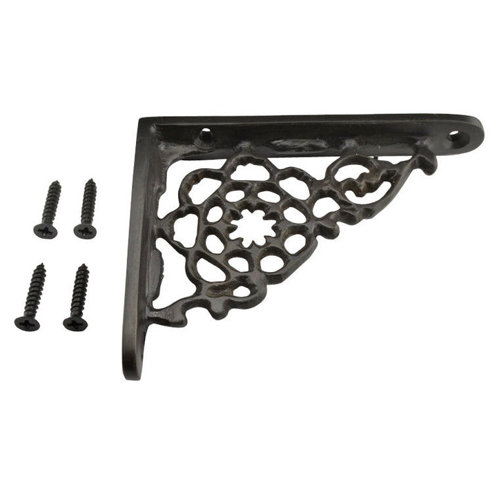 4 Inch Solid Brass Star Shape Shelf Bracket (Oil Rubbed Bronze Finish) COPPER MOUNTAIN HARDWARE