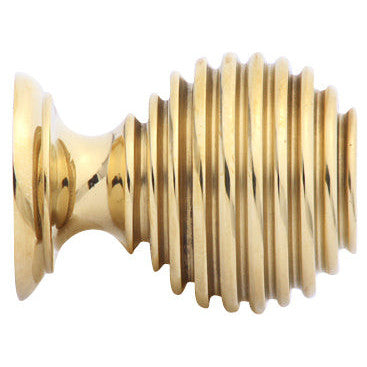 COPPER MOUNTAIN HARDWARE 1 3/8 Inch Solid Brass Art Deco Round Knob (Polished Brass Finish)