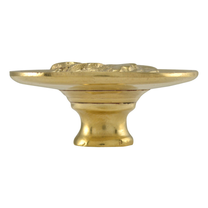 COPPER MOUNTAIN HARDWARE 1 4/5 Inch Solid Brass Florid Leaf Knob (Polished Brass Finish)