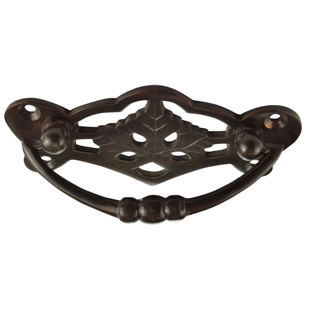 COPPER MOUNTAIN HARDWARE 4 Inch Solid Brass Ornate Broken Leaf Bail Pull  (Oil Rubbed Bronze)