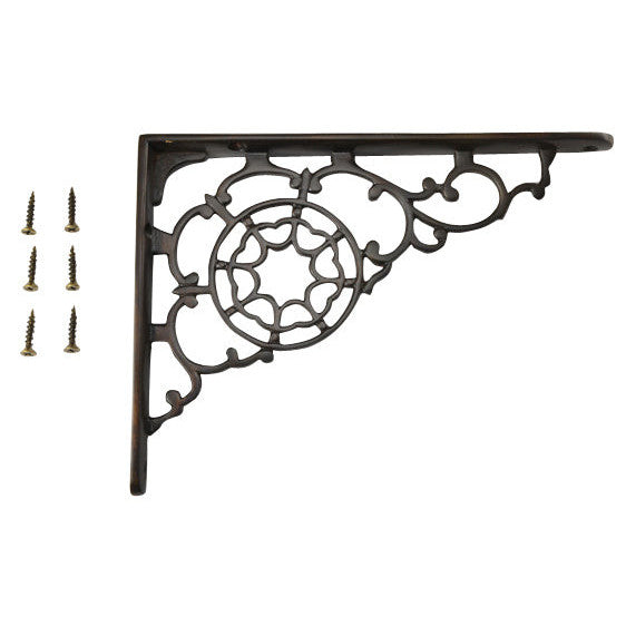 7 1/2 Inch Solid Brass Star Shape Shelf Bracket (Several Finishes Available)