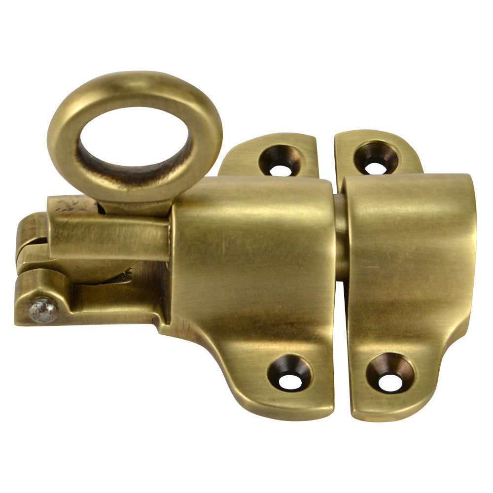 Copper Mountain Hardware Solid Brass Traditional Transom Window Latch (Antique Brass Finish)