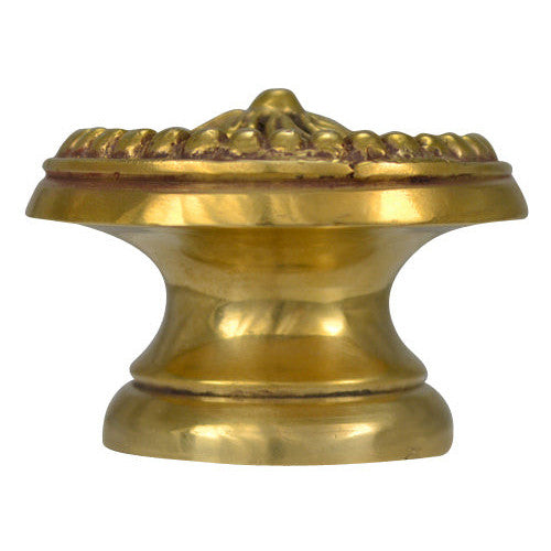 COPPER MOUNTAIN HARDWARE 1 1/2 Inch Solid Brass Victorian Beaded Swirl Knob (Polished Brass Finish)