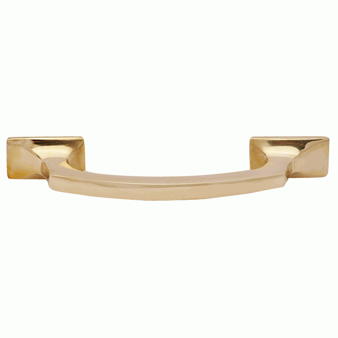 5 1/4 Inch Overall (3 3/4 Inch c-c) Traditional Solid Brass Pull (Polished Brass Finish) COPPER MOUNTAIN HARDWARE