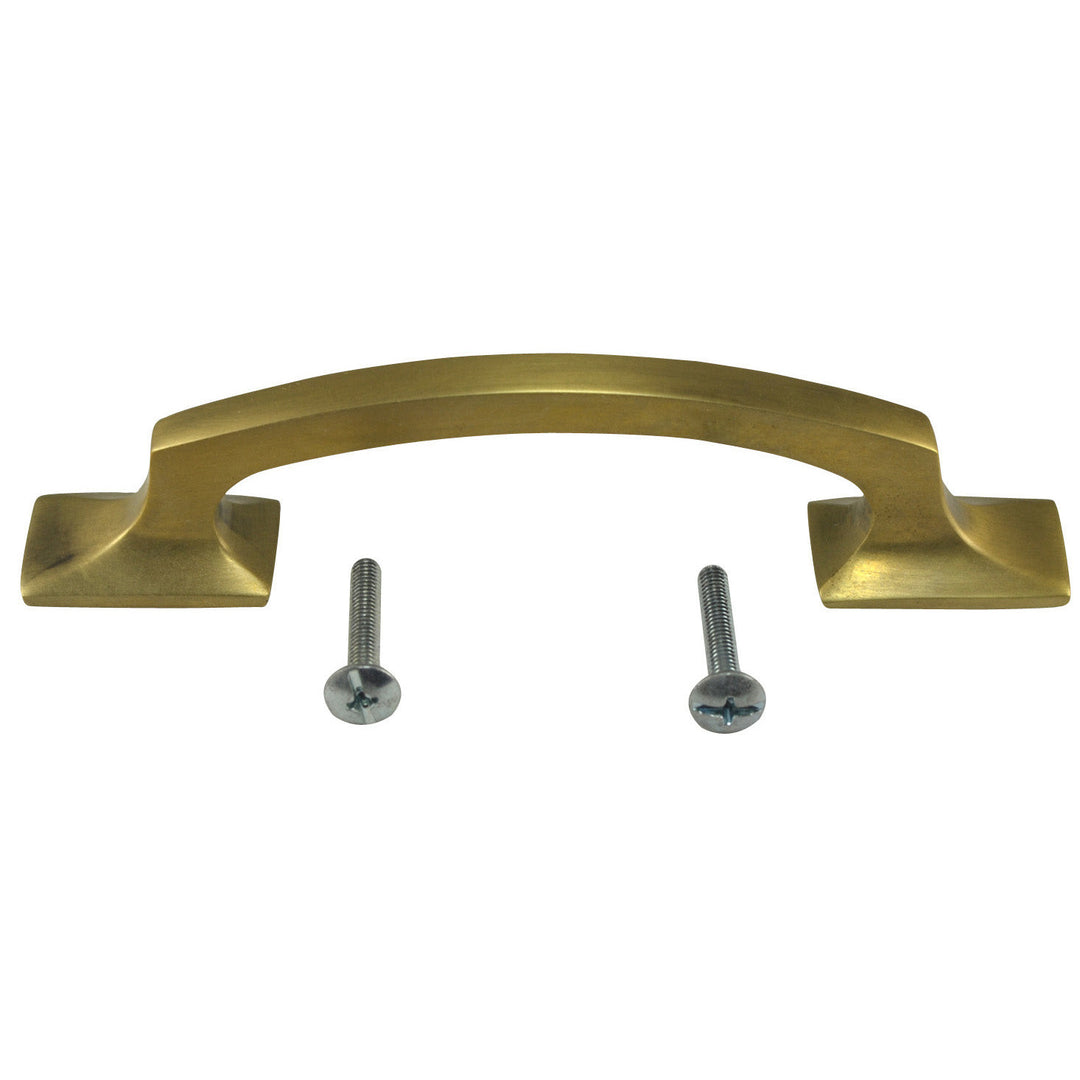 COPPER MOUNTAIN HARDWARE 5 1/4 Inch Overall (3 3/4 Inch c-c) Traditional Solid Brass Pull