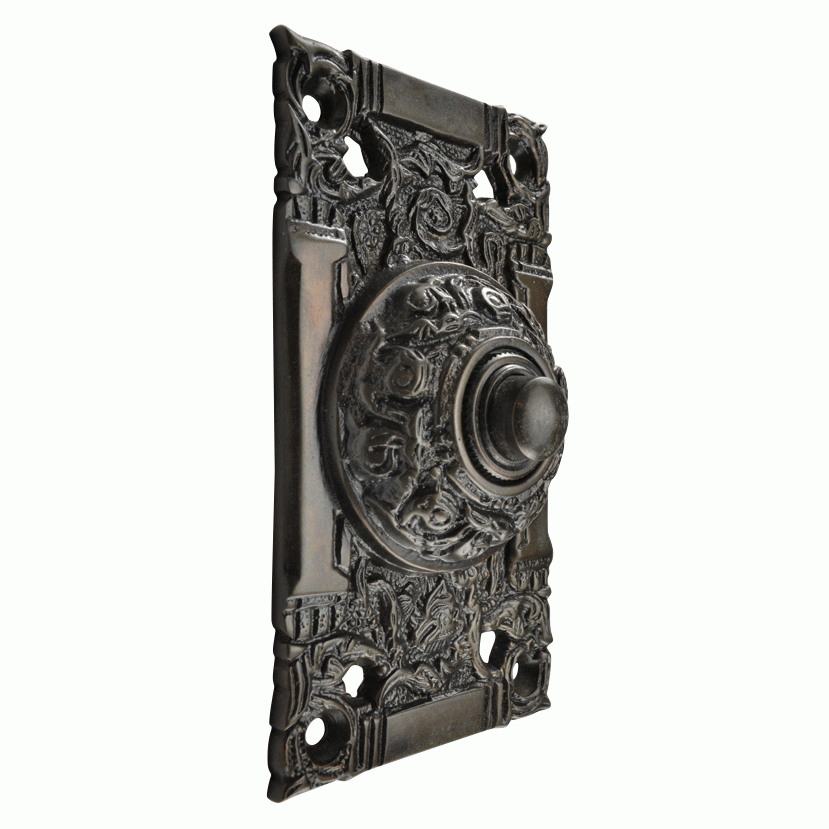 4 1/4 Inch Art Nouveau Solid Brass Doorbell
