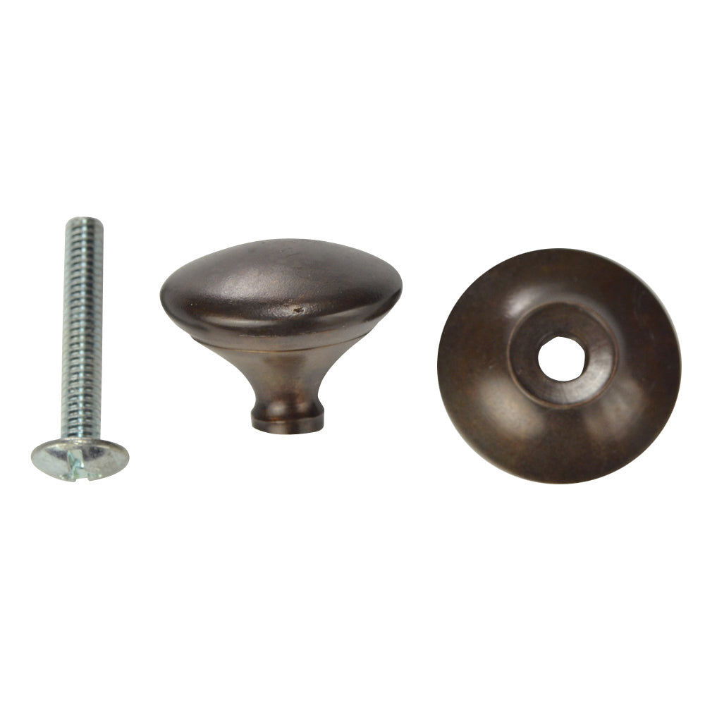 COPPER MOUNTAIN HARDWARE 1 Inch Brass Round Cabinet Knob (Oil Rubbed Bronze Finish)