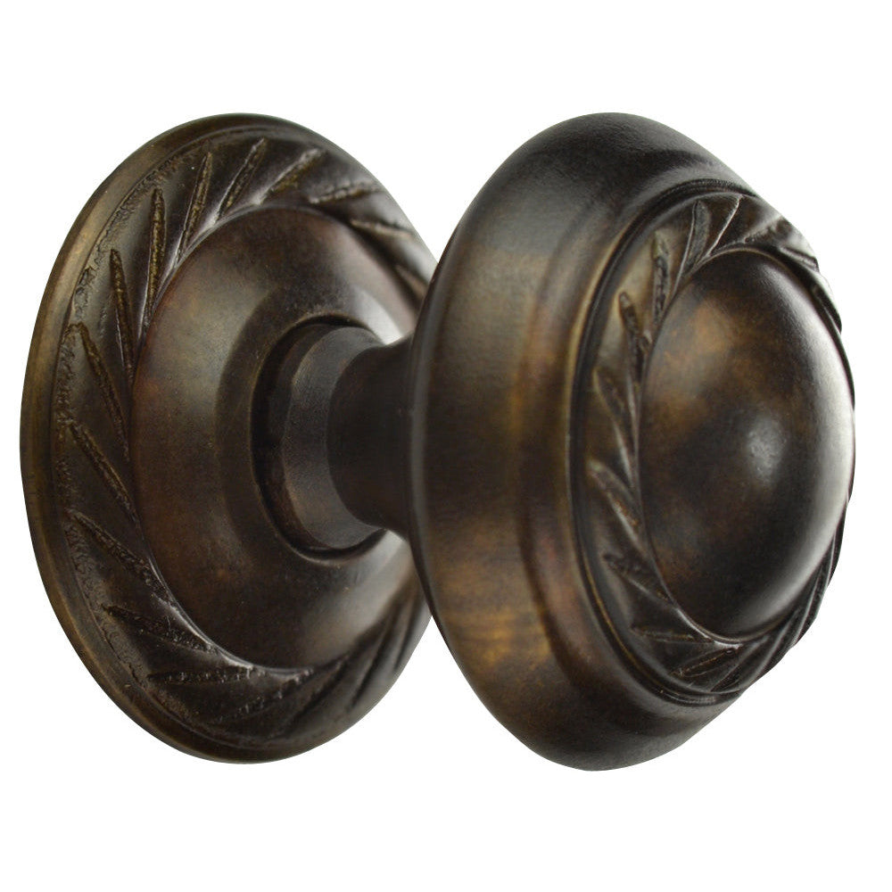 COPPER MOUNTAIN HARDWARE 1 Inch Solid Brass Georgian Roped Round Knob Oil Rubbed Bronze Finish