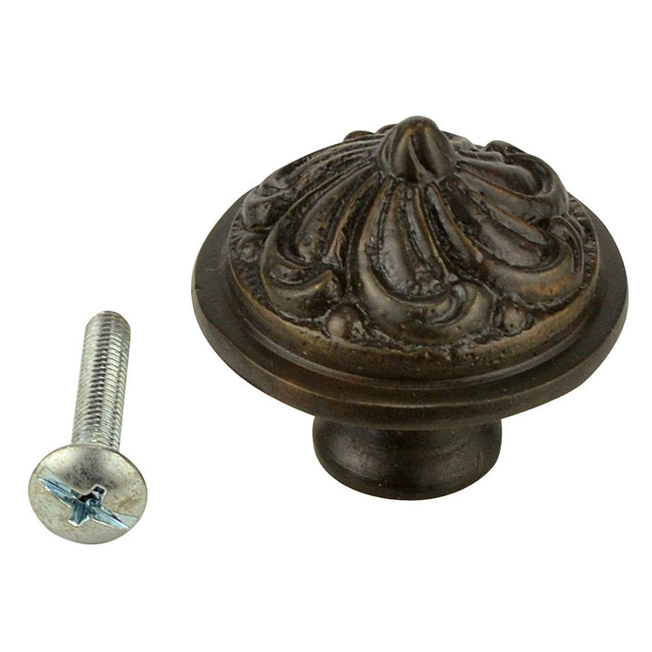 COPPER MOUNTAIN HARDWARE 1 1/3 Inch Solid Brass Swirl Knob (Oil Rubbed Bronze Finish)