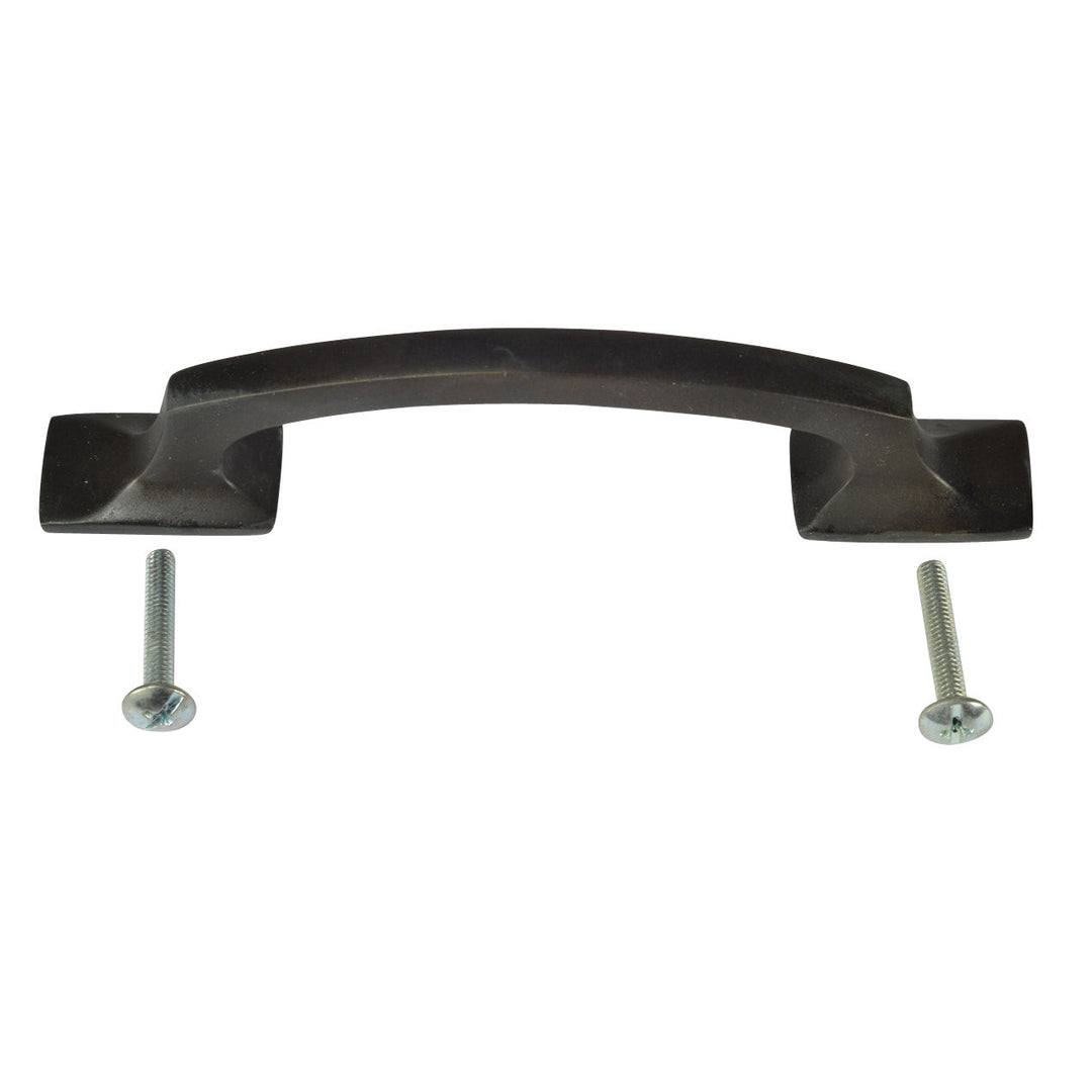 COPPER MOUNTAIN HARDWARE 5 1/4 Inch Overall (3 3/4  Inch c-c) Traditional Solid Brass Pull (Oil Rubbed Bronze Finish)