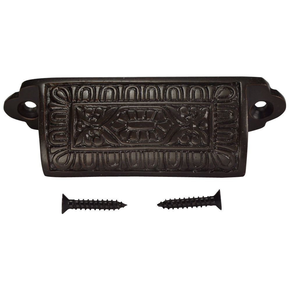 COPPER MOUNTAIN HARDWARE 3 5/8 Inch Overall (3 Inch c-c) Traditional Square Eastlake Style Bin Pull (Oil Rubbed Bronze  Finish)