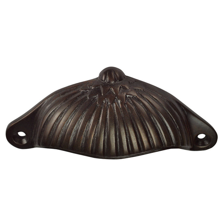 COPPER MOUNTAIN HARDWARE 4 1/8 Inch Solid Brass Art Deco Fan Cup Pull (Oil Rubbed Bronze Finish)